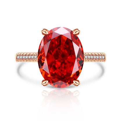 Female Versatile Casual Papalacha High Carbon Diamond Ice Flower Ring
