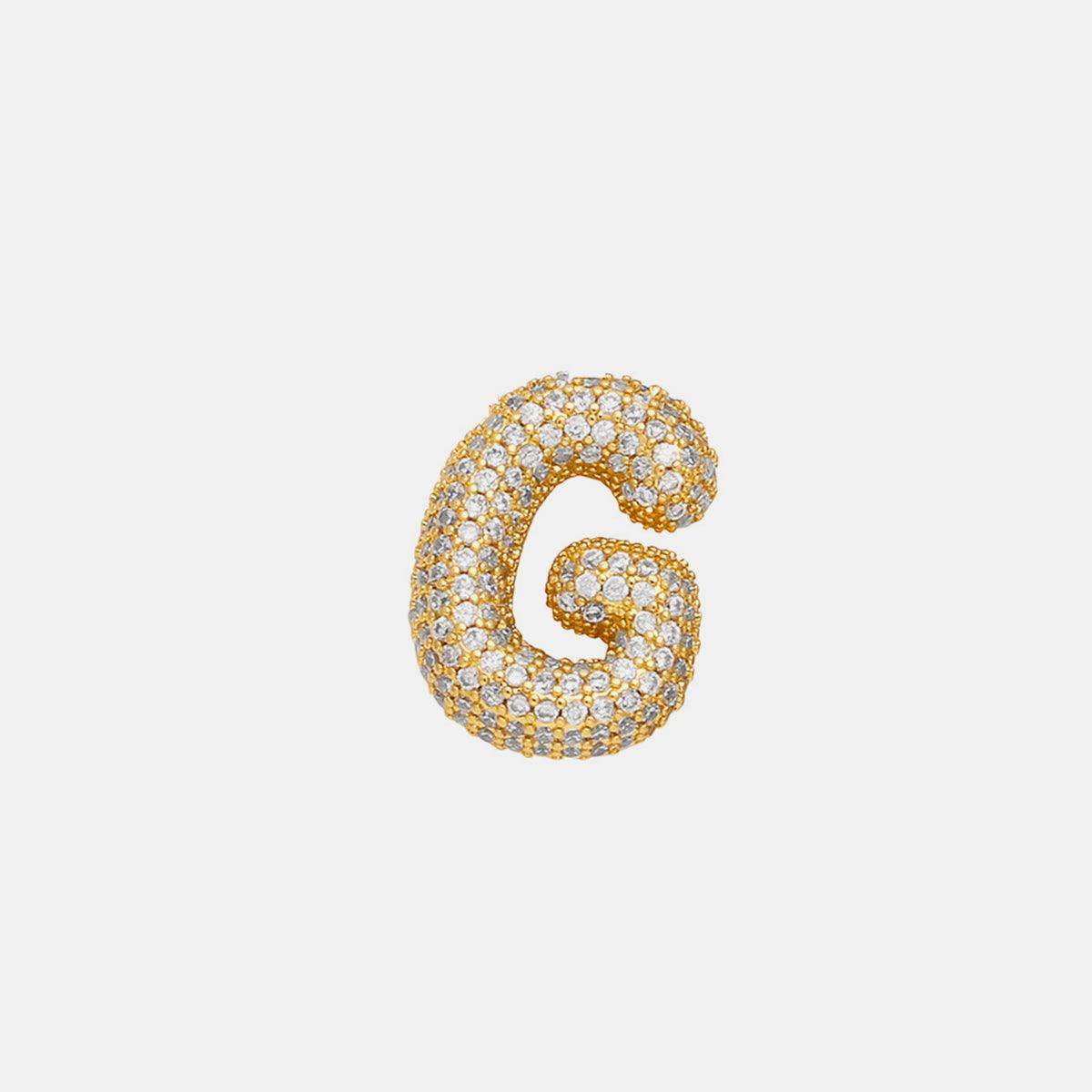 Inlaid Zircon Bubble Initial Necklace for Elegant Style