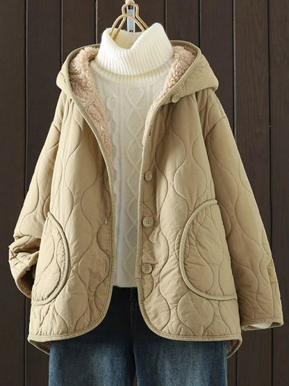 Quilted Hooded Sherpa Lined Outerwear