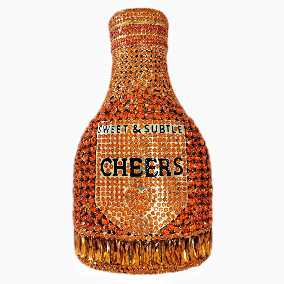 Champagne Bottle Rhinestone Evening Clutch Women&