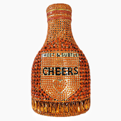 Champagne Bottle Rhinestone Evening Clutch Women&