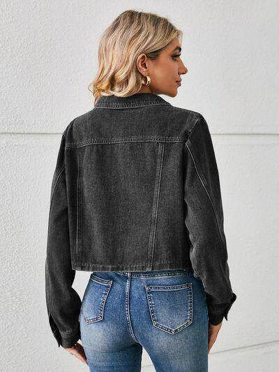 Button Up Long Sleeve Denim Jacket for Stylish Comfort