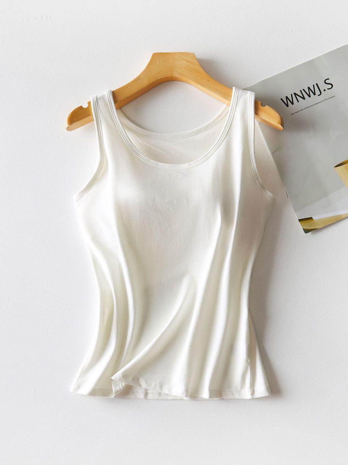 Round Neck Tank with Bra for Comfortable Everyday Wear