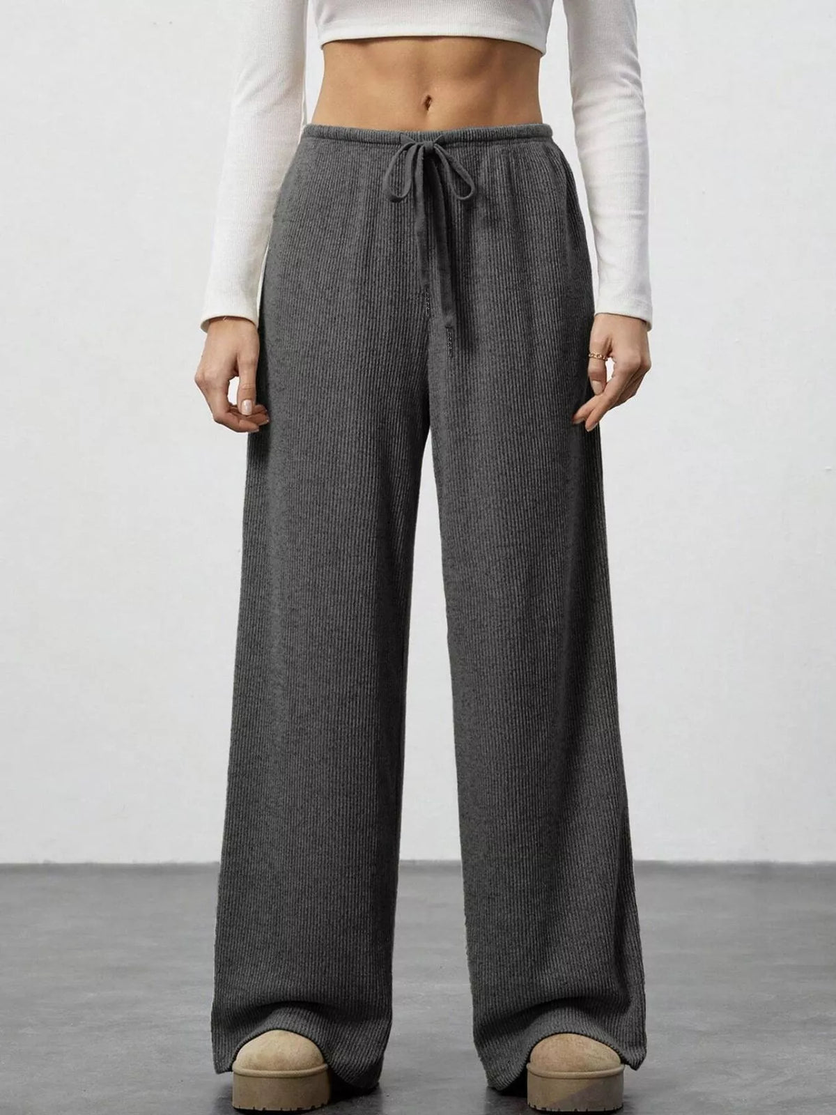 Relaxed Fit Wide Leg Pants