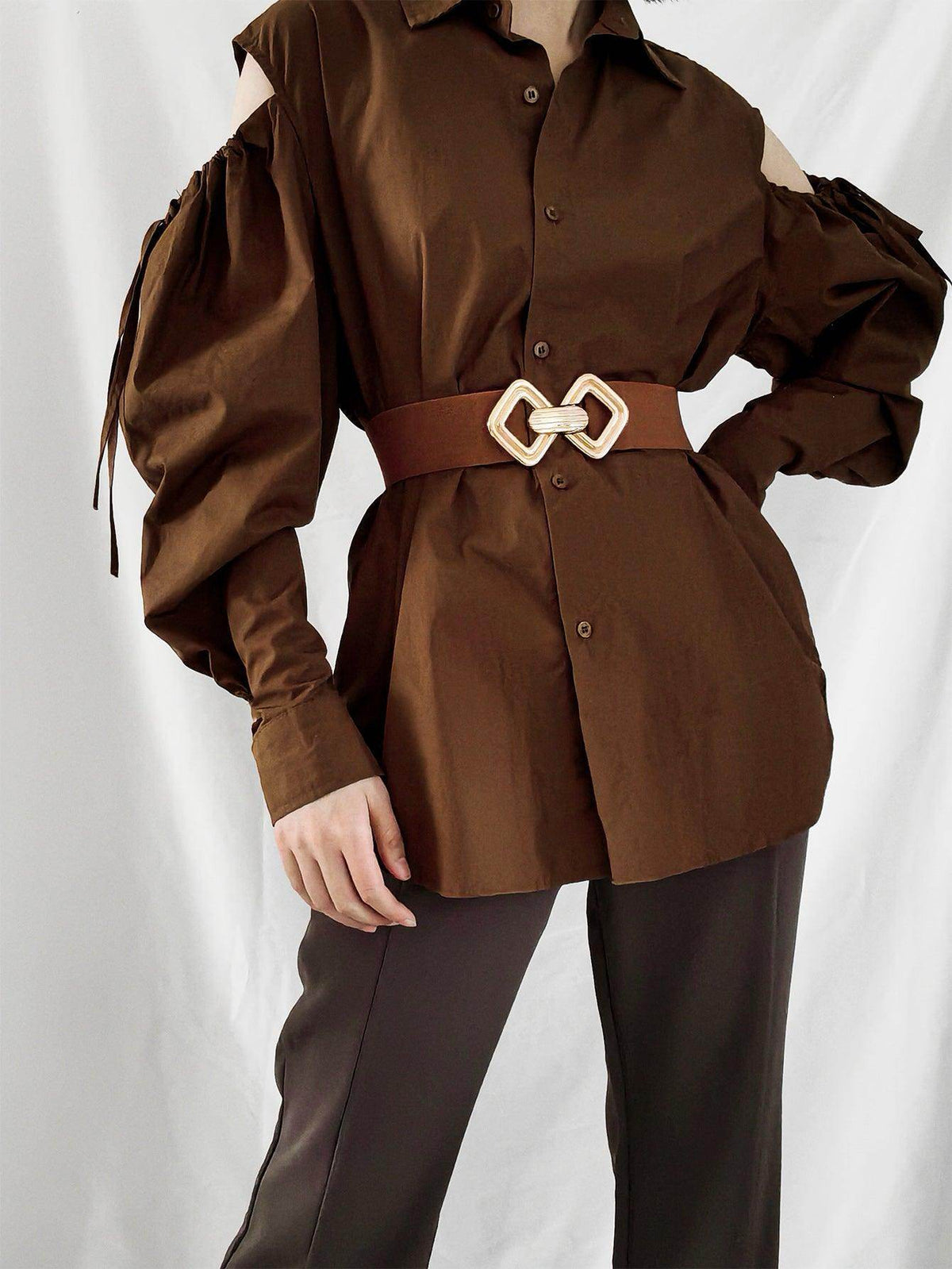 Geometric Buckle Elastic Wide Belt for Stylish Comfort