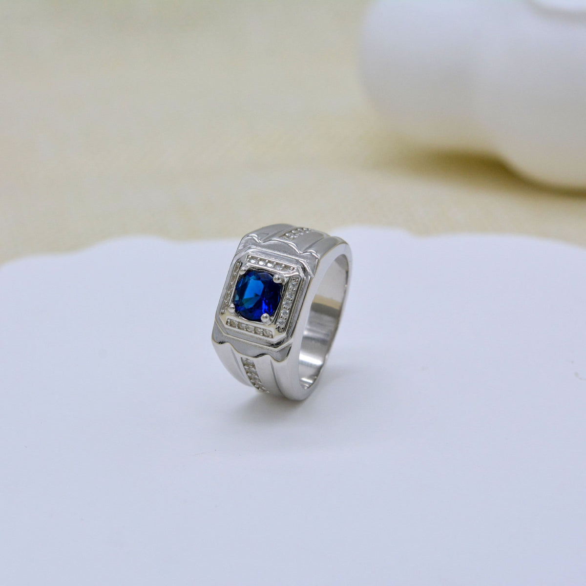 S925 Sterling Silver Blue Gemstone Women&