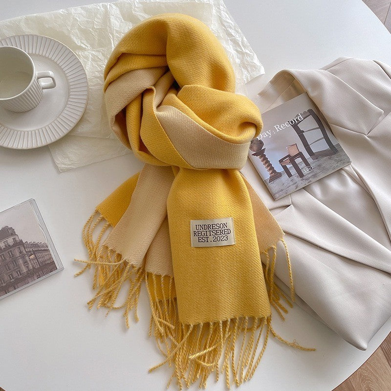 Double-sided Artificial Cashmere Scarf Women&
