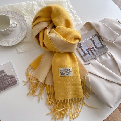 Double-sided Artificial Cashmere Scarf Women&