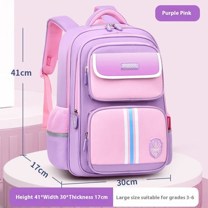 Boys Grade 1-3-6 Burden Relief Spine Protection Lightweight Waterproof Children Backpack Female