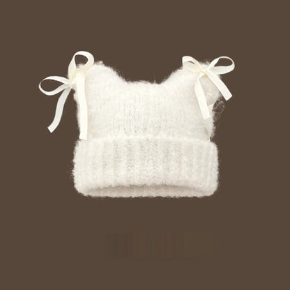 Bow-knot Knitted Casual Hat For Women