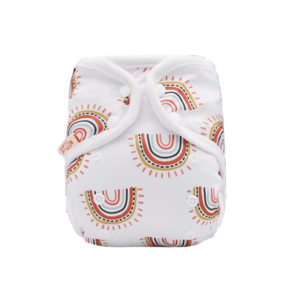 Rainbo&amp;Iris Cute Fashion Cloth Diaper Cover With Rainbow Print Baby Gift Accessory