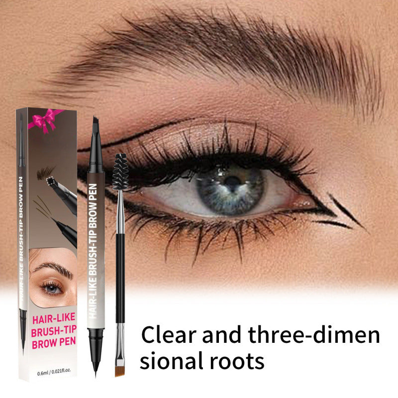 Waterproof And Sweat-proof Not Smudge Double-headed Eyebrow Pencil