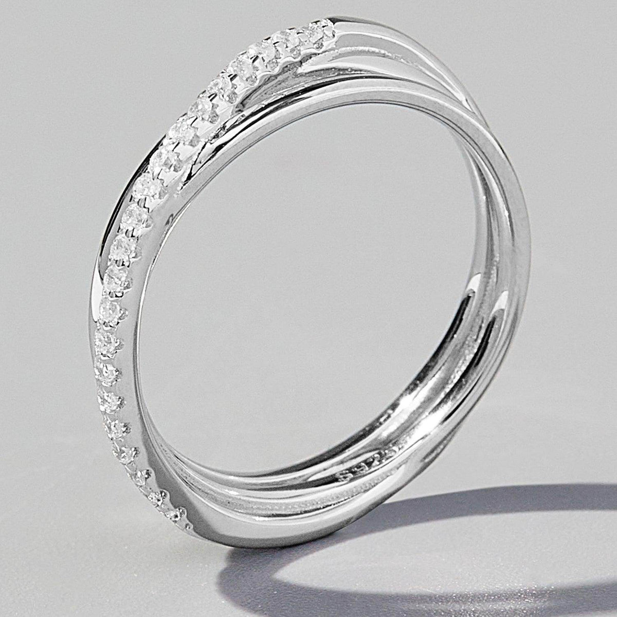 Inlaid Zircon 925 Sterling Silver Ring for Elegant Style