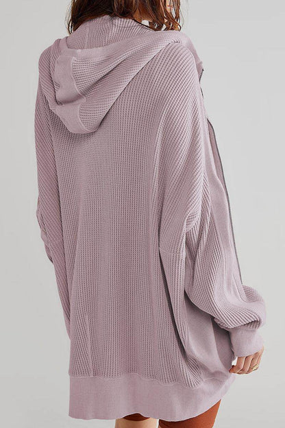 Zip-Up Long Sleeve Jacket with Hood and Pockets for Comfort
