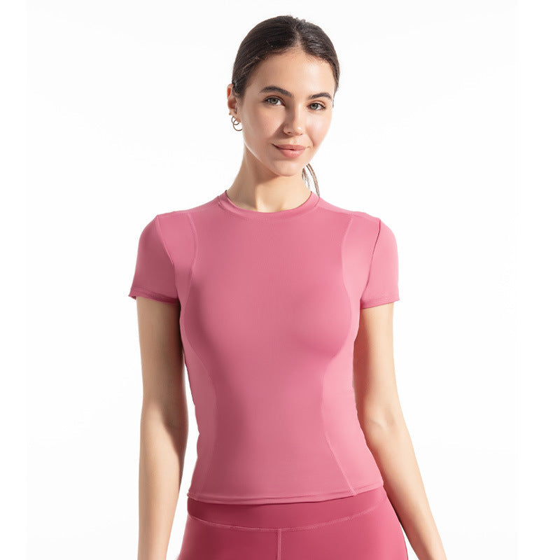 Thin Sports Tight Breathable Yoga Clothes Short-sleeved T-shirt Women&