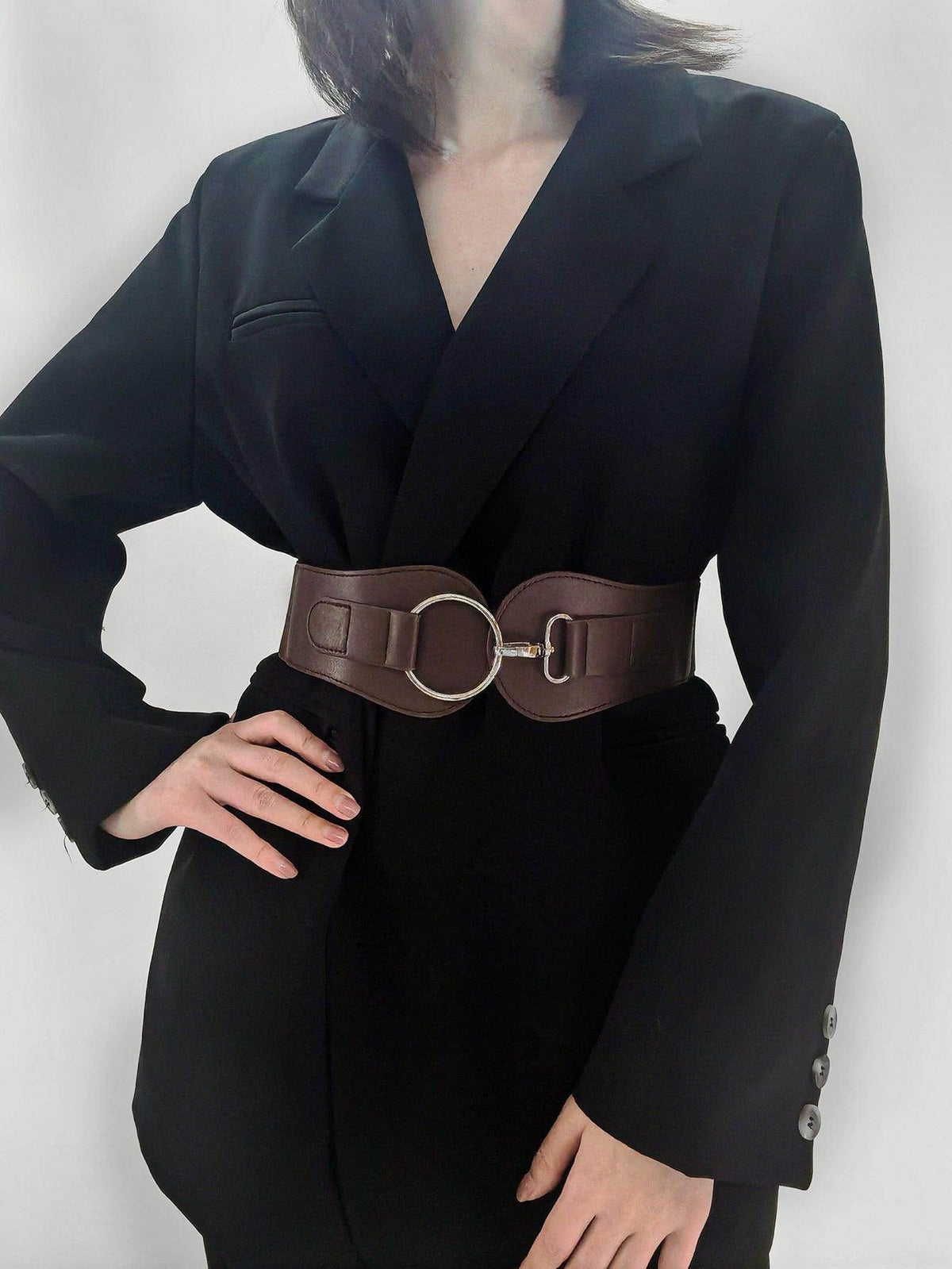 PU Elastic Wide Belt for Comfortable Fashion Fit