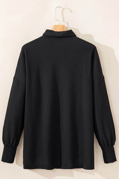 Sequin Button Up Dropped Shoulder Jacket for Women