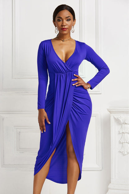 Trendy Ruched High-Low Dress