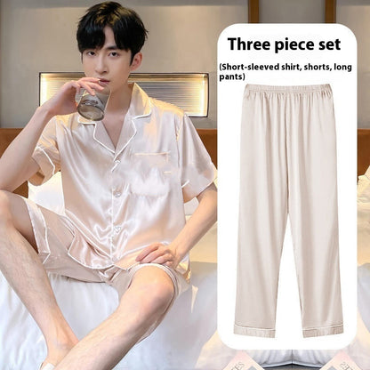 Ice Silk Home Wear Suit Men&