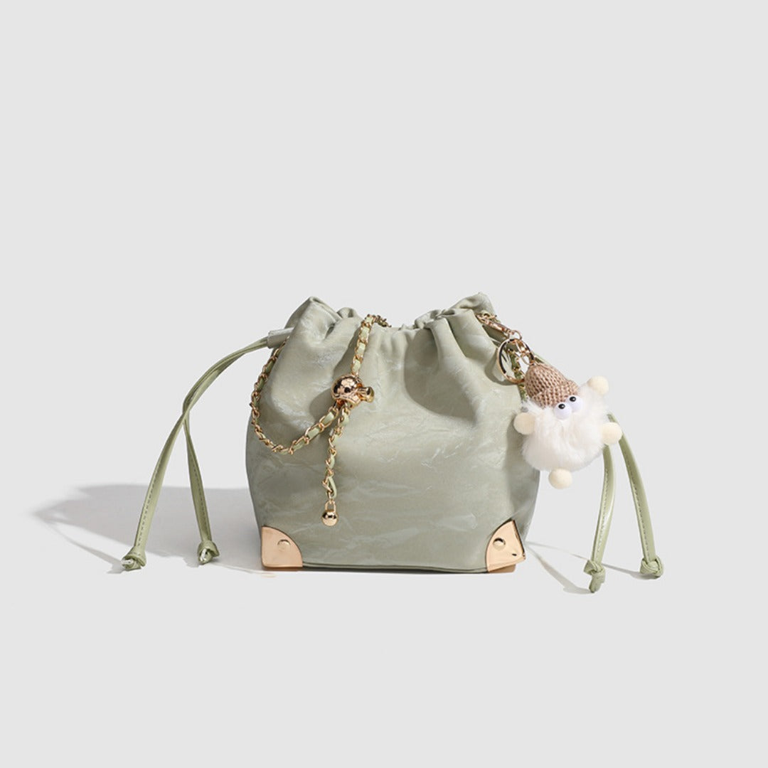 drawstring Chic Mini Bucket Bag - Stylish Women&