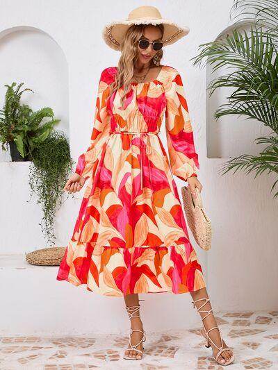 Stylish Printed Long Sleeve Midi Dress for All Occasions