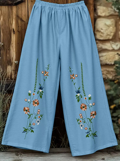 Floral Wide Leg Pants