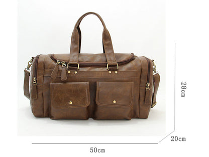Mens Large-Capacity Vintage Duffel Gym Bag