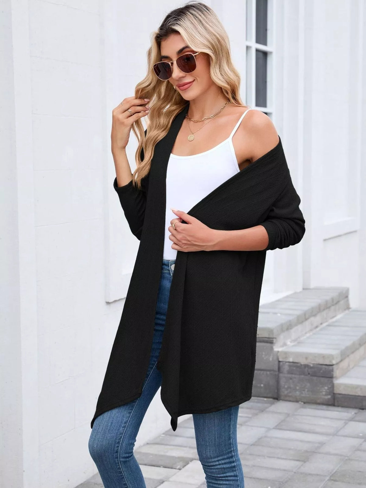 Open Front Long Cardigan