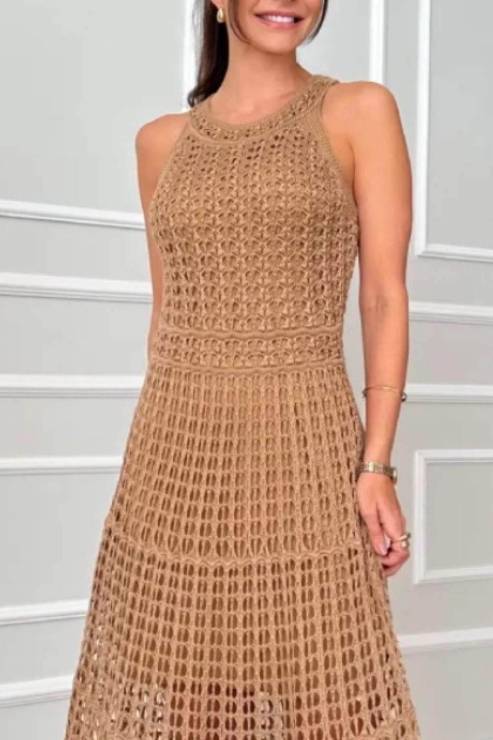 Long Sleeveless Cutout Maxi Dress Chic &amp; Flowy Summer Style Comfortable Dress For Summer