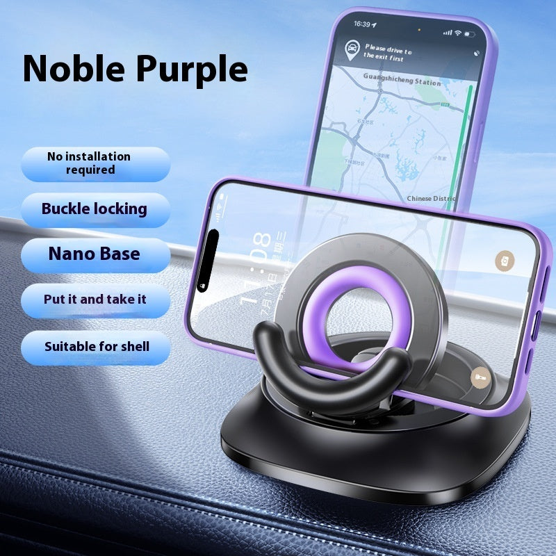 Magnetic Phone Holder With Vacuum Suction Foldable Adjustable Car Mount Magnetic Bracket Suction Nonslip For Busy Commuters