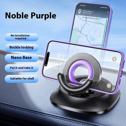 Magnetic Phone Holder With Vacuum Suction Foldable Adjustable Car Mount Magnetic Bracket Suction Nonslip For Busy Commuters