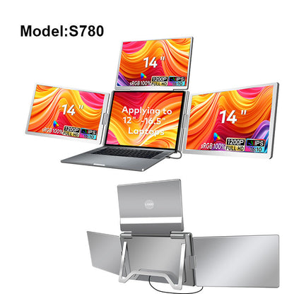 Portable Triple-screen Display Connect Three Screens With A Single Cable Laptop Secondary Display Monitor