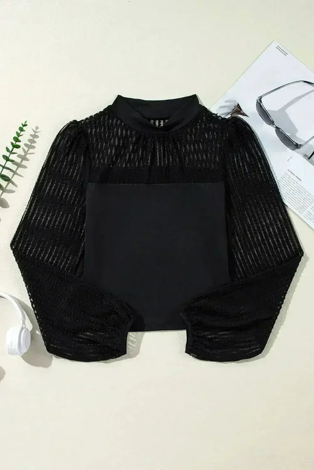 Mock Neck Long Sleeve Blouse - Stylish &amp; Trendy Blouse