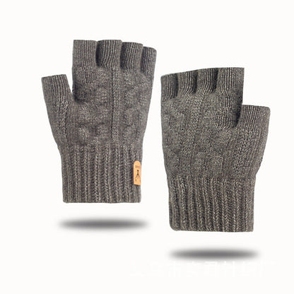Half-finger Alpaca Wool Warm Knitted Gloves