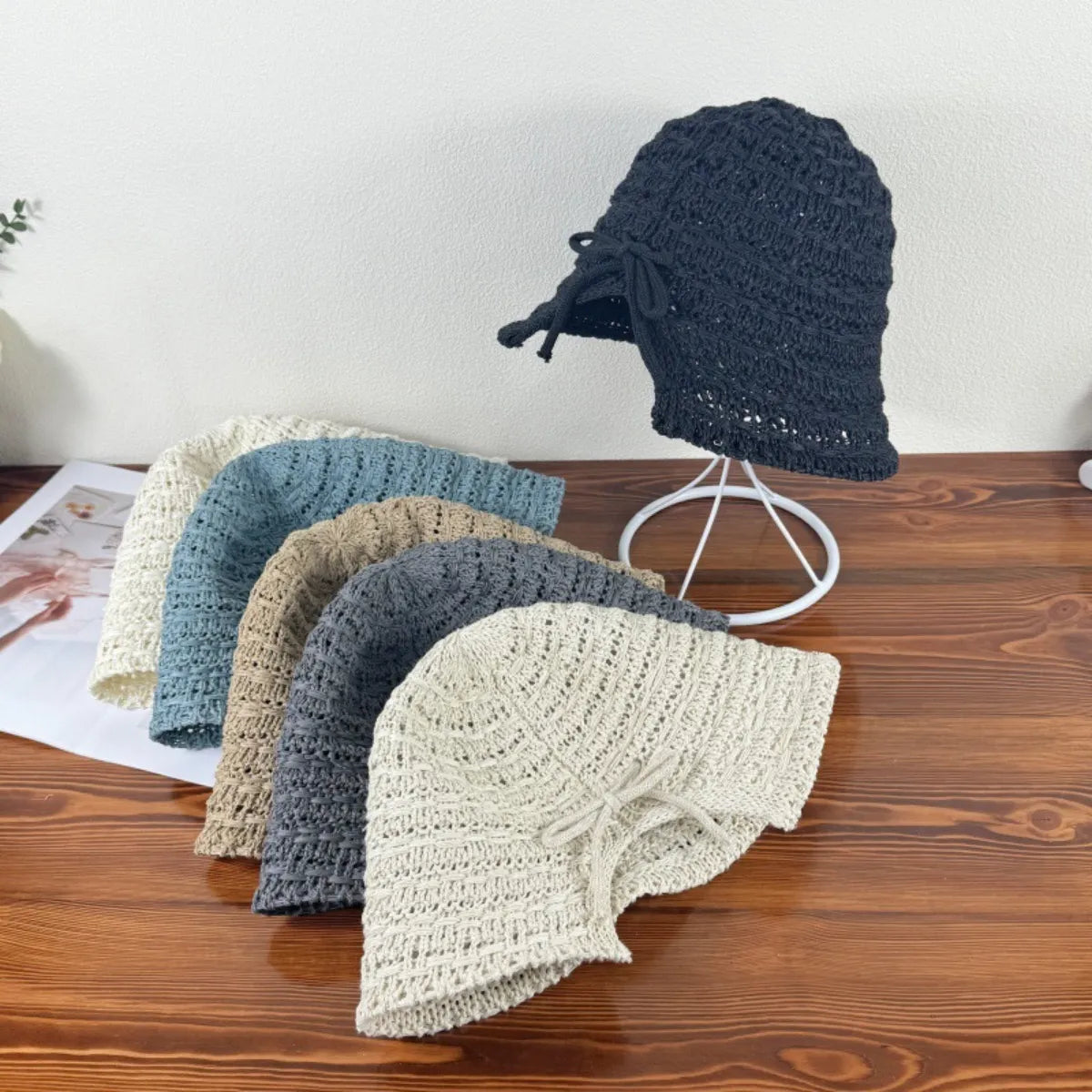 Crochet Bucket Hat with Drawstring