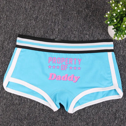 "PROPERTY OF DADDY" BoyShort - Cute Cotton Women&