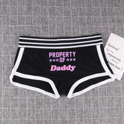 "PROPERTY OF DADDY" BoyShort - Cute Cotton Women&