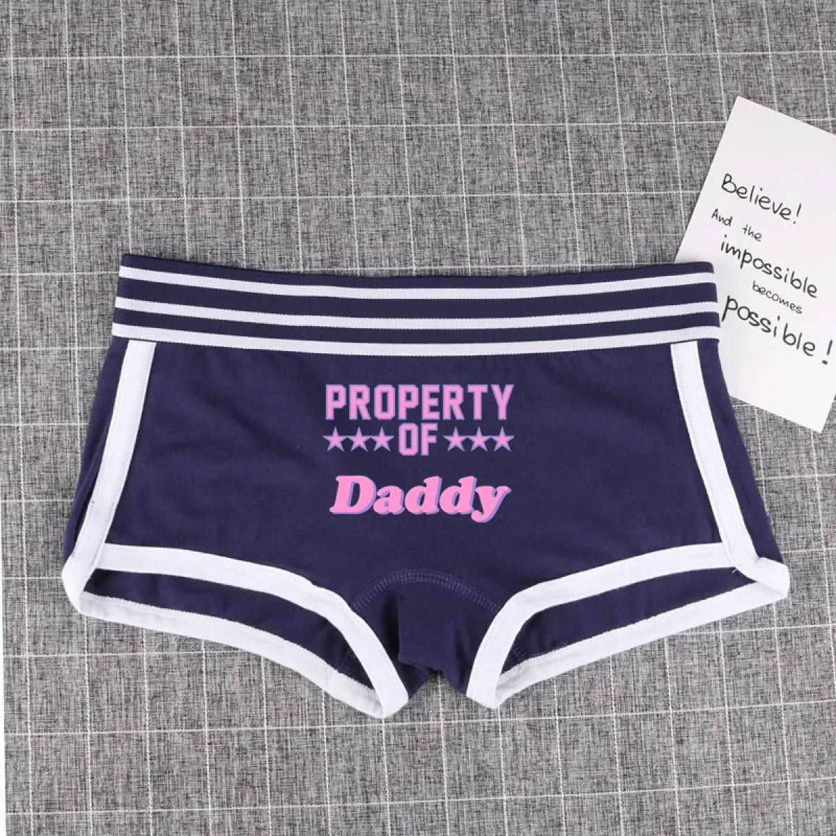 "PROPERTY OF DADDY" BoyShort - Cute Cotton Women&