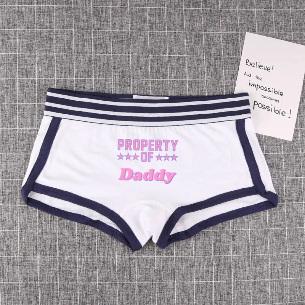 "PROPERTY OF DADDY" BoyShort - Cute Cotton Women&