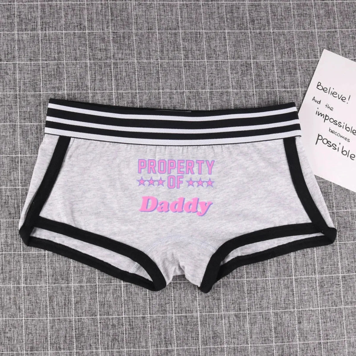 "PROPERTY OF DADDY" BoyShort - Cute Cotton Women&