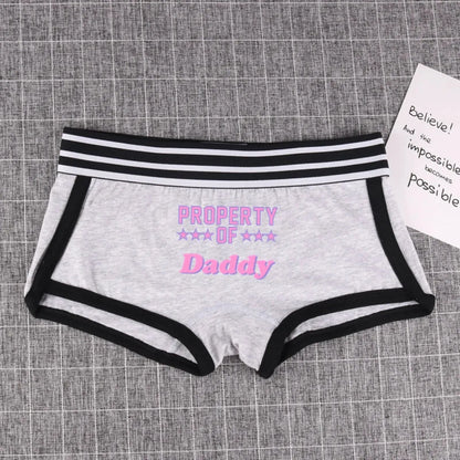 "PROPERTY OF DADDY" BoyShort - Cute Cotton Women&