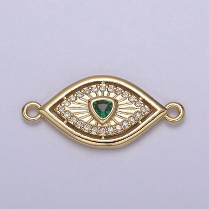 Dainty 14k Gold Filled Evil eye Charm Connector for Bracelet Necklace Component Link Connector Finding Supply Y-450 - Y-457
