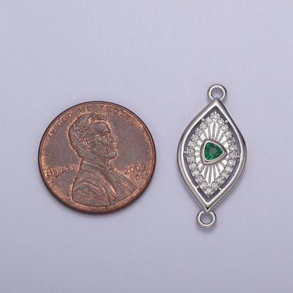 Dainty 14k Gold Filled Evil eye Charm Connector for Bracelet Necklace Component Link Connector Finding Supply Y-450 - Y-457