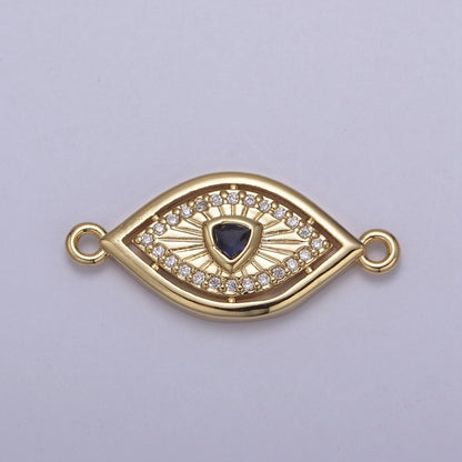 Dainty 14k Gold Filled Evil eye Charm Connector for Bracelet Necklace Component Link Connector Finding Supply Y-450 - Y-457