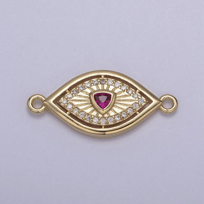 Dainty 14k Gold Filled Evil eye Charm Connector for Bracelet Necklace Component Link Connector Finding Supply Y-450 - Y-457