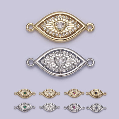 Dainty 14k Gold Filled Evil eye Charm Connector for Bracelet Necklace Component Link Connector Finding Supply Y-450 - Y-457