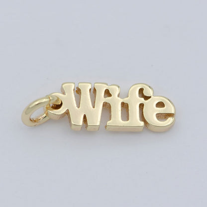 OS Dainty 14k Gold Filled Wife Charm for Bracelet Necklace Earring Component Diy Jewelry Making Supply Word Charm Minimalist Jewelry M-371