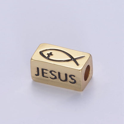 Dainty 14kt Gold Filled Religious Square Tube Bead - Seamless Rectangular Bead - Wholesale - Findings- Jewelry Making Spacer Bead B-173