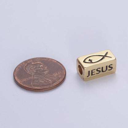 Dainty 14kt Gold Filled Religious Square Tube Bead - Seamless Rectangular Bead - Wholesale - Findings- Jewelry Making Spacer Bead B-173