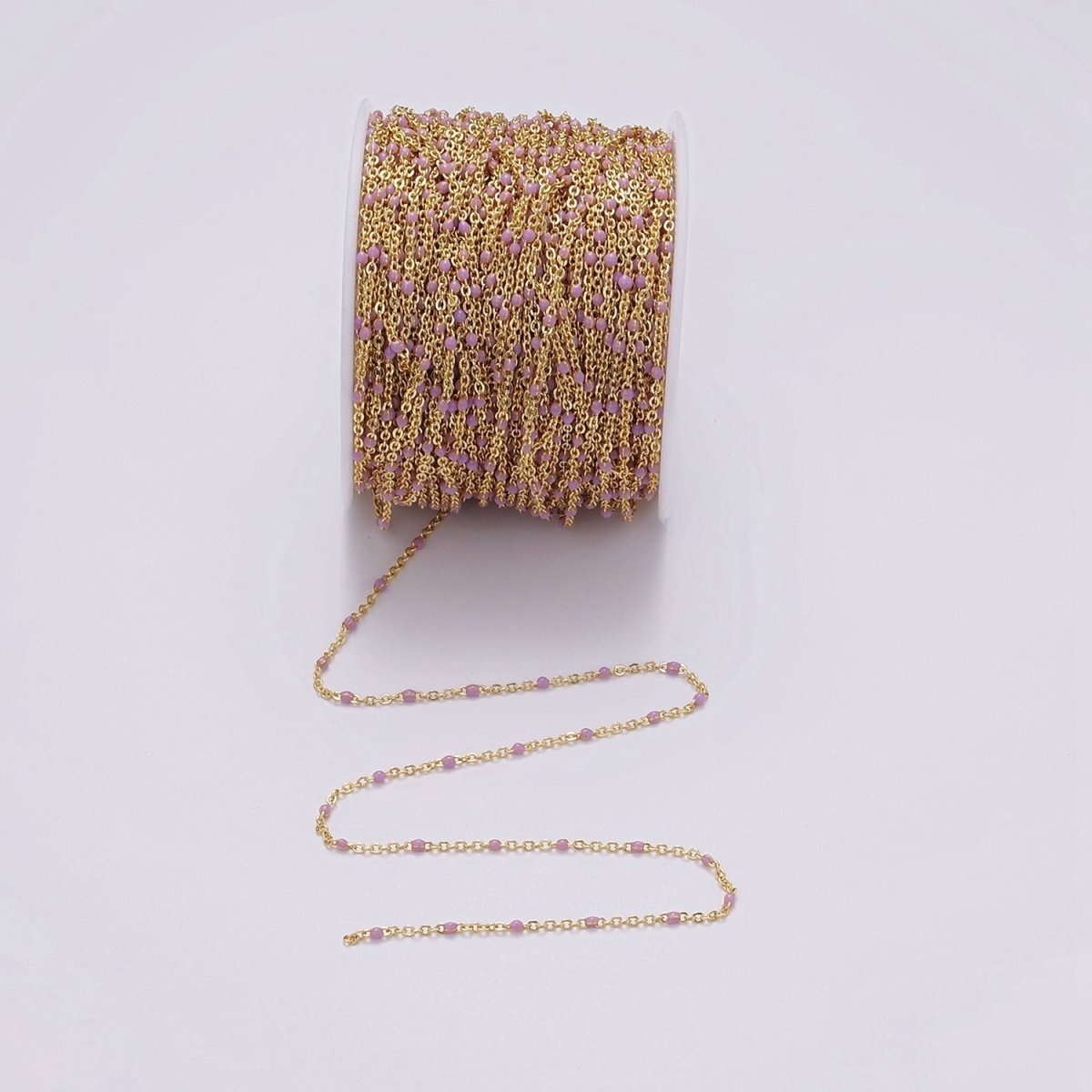 Dainty 16k Gold Filled Satellite Enamel Chain By the Yard Wholesale Unfinished Chain by Yard for Bracelet Necklace Minimalist Jewelry | ROLL-1391 ROLL-1392 ROLL-1393 ROLL-1408